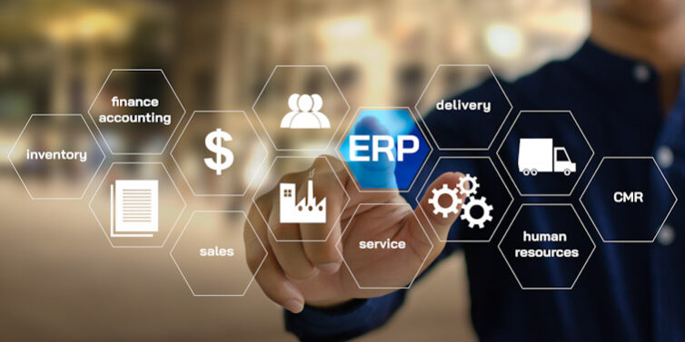 ERP Enterprise Resource Planning.  Planning to manage the organi ERP Inteligente