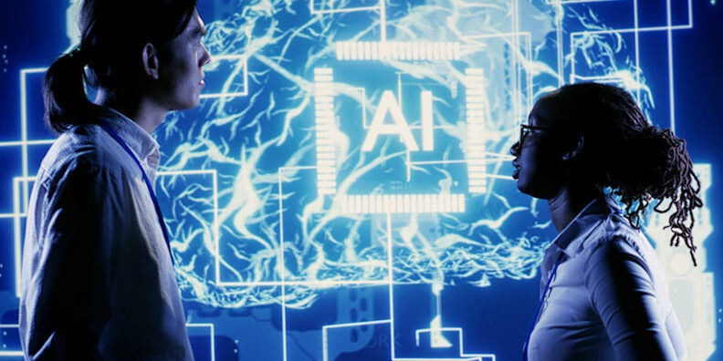 Workers using AI computing simulation Educación continua Tendencias