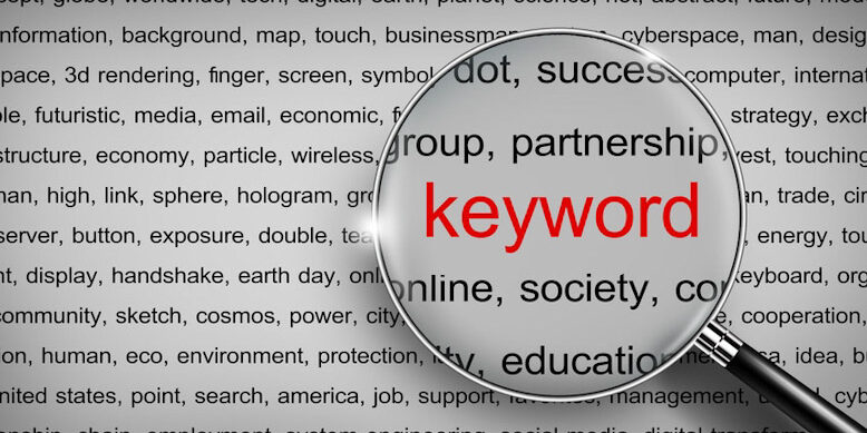 Magnifying,Glass,Zoom,To,Keyword,With,Red,For,Seo,Search Palabras claves