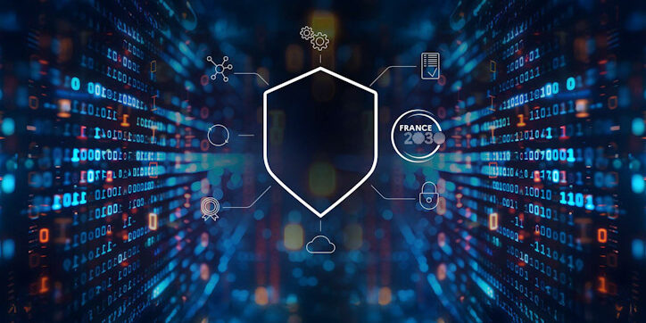 In the digital age, a technology background featuring dark space Consorcio HyGARDE