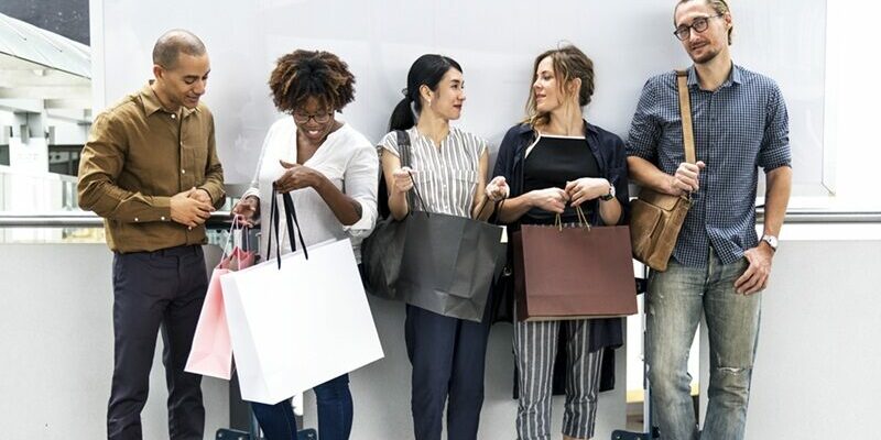 Diverse people with shopping bags Consumer Trends