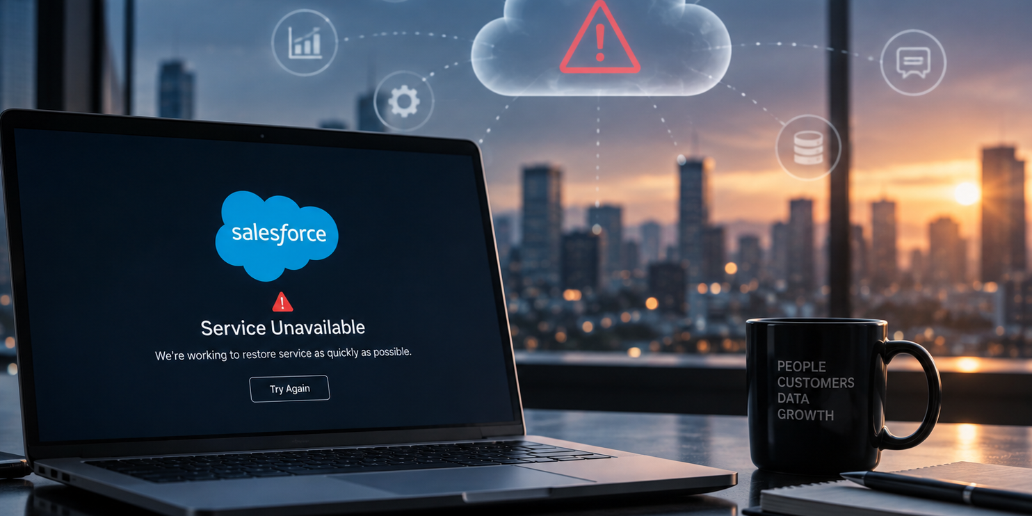 Salesforce caida dependencia tecnológica de la nube