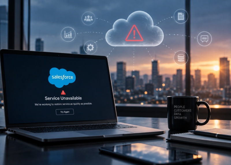 Salesforce caida dependencia tecnológica de la nube