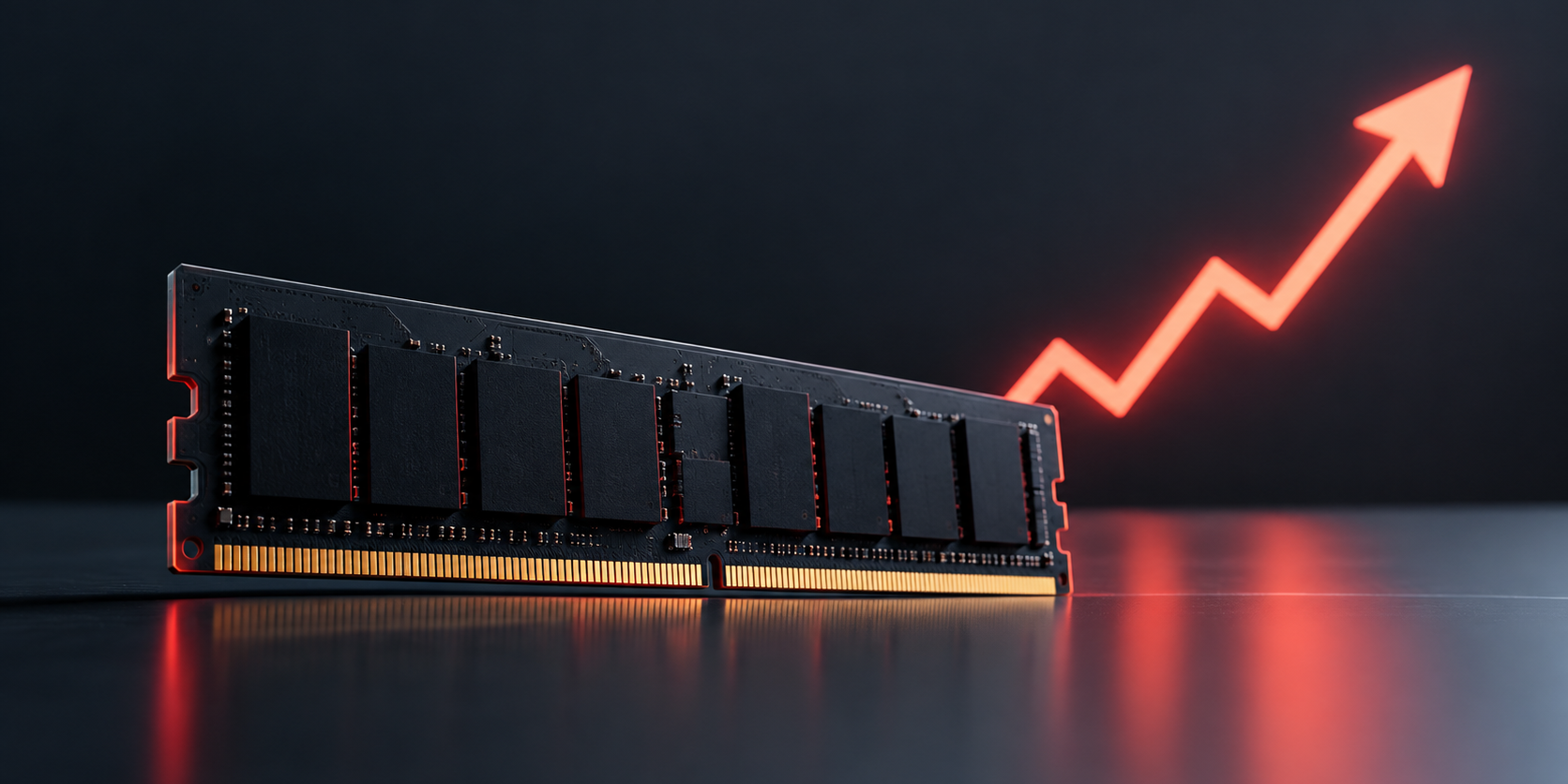 Memoria RAM y flecha ascendente neon Precios RAM